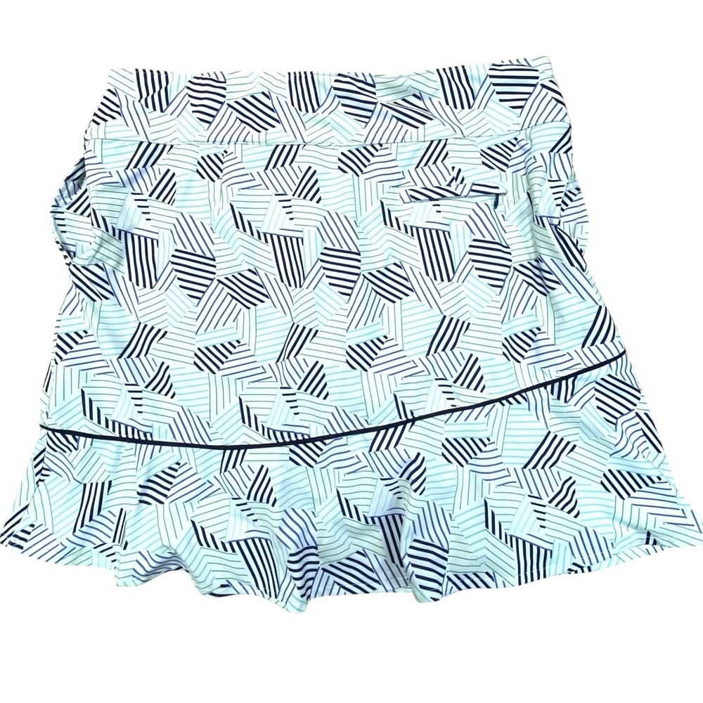 Fairway & Greene Ladies XL Golf Skirt Skort White Geometric Stripe Activewear
